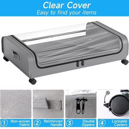 CARLA HOME XXL Under Bed Rolling Storage Containers with 50L Large Capacity and Wheels-1978962250685353988