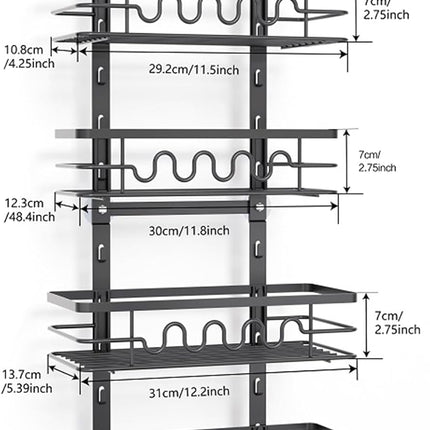 CARLA HOME 4 Tier Adjustable Baskets Over Door Pantry Organiser for Home Kitchen-1978962251012509703