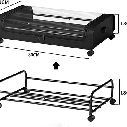 CARLA HOME Set 2 Pcs XXL Under Bed Rolling Storage Containers with 50L Large Capacity and Wheels-1978962251524214792
