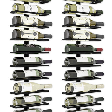 CARLA HOME Set 2 Pcs Metal Wall Mount Wine Rack for Wine Bottles, Liquor, Champagne (Holds 10 Bottles)-1978962251868147712