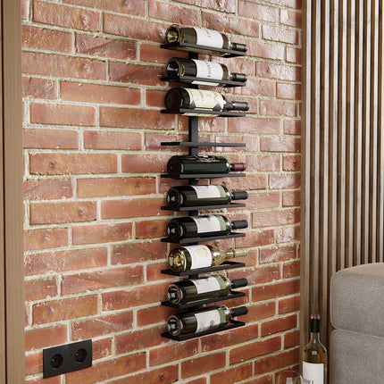 CARLA HOME Set 2 Pcs Metal Wall Mount Wine Rack for Wine Bottles, Liquor, Champagne (Holds 10 Bottles)-1978962251868147715