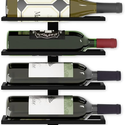 CARLA HOME Set 2 Pcs Metal Wall Mount Wine Rack for Wine Bottles, Liquor, Champagne (Holds 10 Bottles)-1978962251868147716