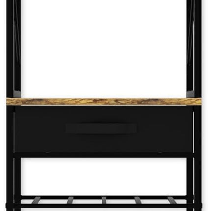 CARLA HOME Freestanding Wine Rack for 20 Bottles with Wood Countertop and Sturdy Metal Frame-1978962252035919874