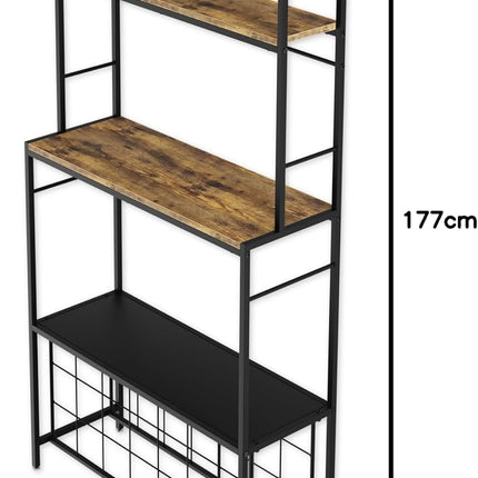 CARLA HOME Large Wine Rack for 20 Bottles with Wood Countertop and Sturdy Metal Frame-1978962252207886345