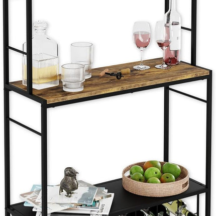 CARLA HOME Large Wine Rack for 20 Bottles with Wood Countertop and Sturdy Metal Frame-1978962252207886336