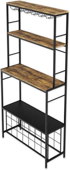 CARLA HOME Large Wine Rack for 20 Bottles with Wood Countertop and Sturdy Metal Frame-1978962252207886337