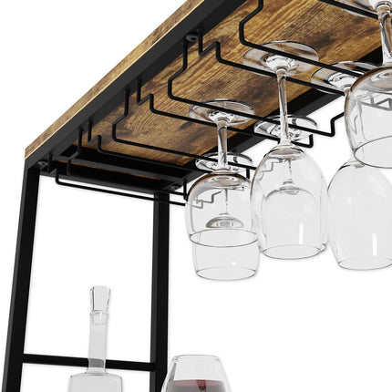 CARLA HOME Large Wine Rack for 20 Bottles with Wood Countertop and Sturdy Metal Frame-1978962252207886341