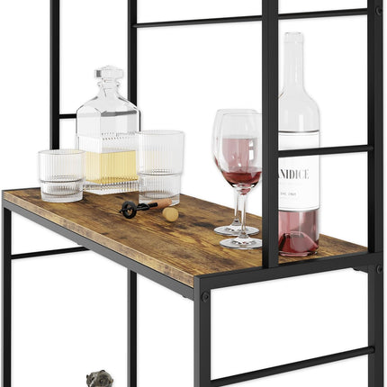 CARLA HOME Large Wine Rack for 20 Bottles with Wood Countertop and Sturdy Metal Frame-1978962252207886342