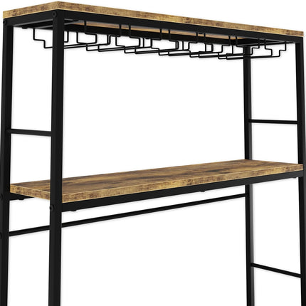 CARLA HOME Large Wine Rack for 20 Bottles with Wood Countertop and Sturdy Metal Frame-1978962252207886344