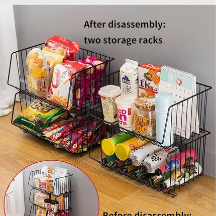 CARLA HOME Metal 5-Tier Rolling Vegetable and Fruit Basket Cart Stand for Kitchen-1978962252740562947