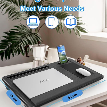CARLA HOME Oversized Portable Lap Desk with Cushion,Mouse Pad, Tablet and Phone Holder which Fits Up to 17 Inch Laptops for Bed or Sofa (Black)-1978962254992904193