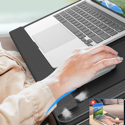 CARLA HOME Oversized Portable Lap Desk with Cushion,Mouse Pad, Tablet and Phone Holder which Fits Up to 17 Inch Laptops for Bed or Sofa (Black)-1978962254992904194