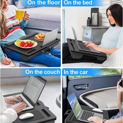 CARLA HOME Oversized Portable Lap Desk with Cushion,Mouse Pad, Tablet and Phone Holder which Fits Up to 17 Inch Laptops for Bed or Sofa (Brown)-1978962255164870662