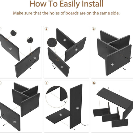 CARLA HOME 5-Tier Tree Bookshelf Storage Rack for Home Office or Bedroom (Black)-1978962255487832071