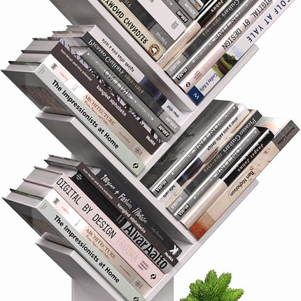 CARLA HOME 5-Tier Tree Bookshelf Storage Rack for Home Office or Bedroom (White)-1978962255659798528