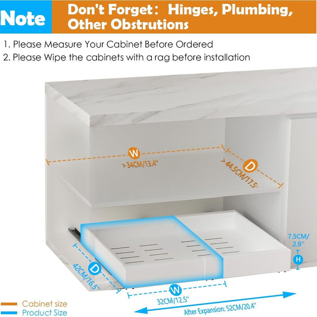 CARLA HOME Pack Pull Out Cabinet Organizer Expandable for Cabinets with Adjustable Slide Out Shelves and Easy Installation (White)-1978962256330887169