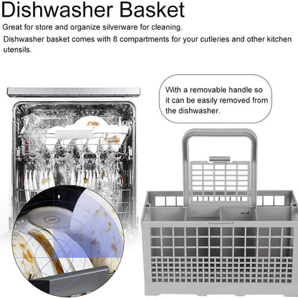 CARLA HOME 8 Slot Universal Dishwasher Cutlery Basket with Handle and Lid which Fits Most Brands (240mm X 135mm X 122mm)-1978962256494465027