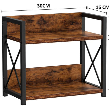 CARLA HOME 2-Tier Countertop Shelf Organizer Rustic Wood Kitchen Spice Rack for Storage, Condiments & Cabinet Organization-1978962256846786566