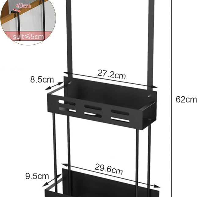 CARLA HOME Over the Door 2-tier Shower Caddy Organizer Shelf with Hooks for Bathroom-1978962257358491649