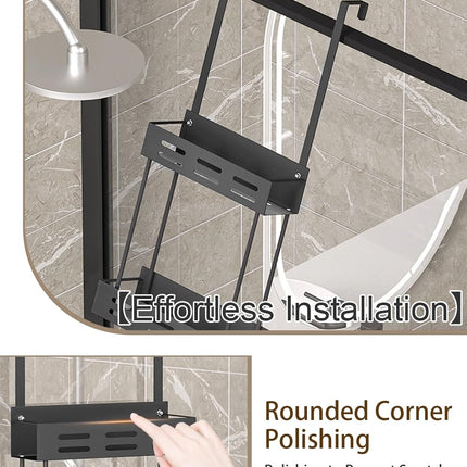 CARLA HOME Over the Door 2-tier Shower Caddy Organizer Shelf with Hooks for Bathroom-1978962257358491653