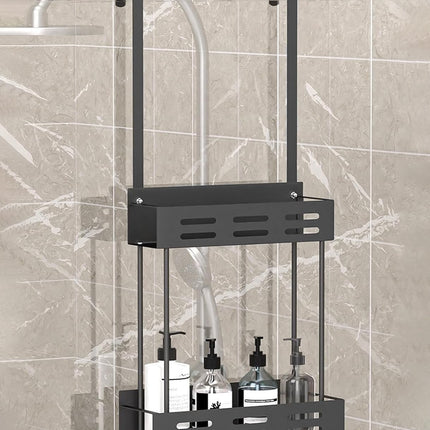 CARLA HOME Over the Door 2-tier Shower Caddy Organizer Shelf with Hooks for Bathroom-1978962257358491654