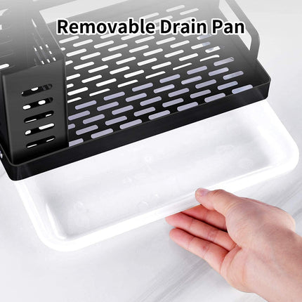 CARLA HOME Kitchen Sink Caddy Organizer with Sponge, Soap & Brush Storage and Rag Rack, Drain Tray & Utensil Holder-1978962257522069510