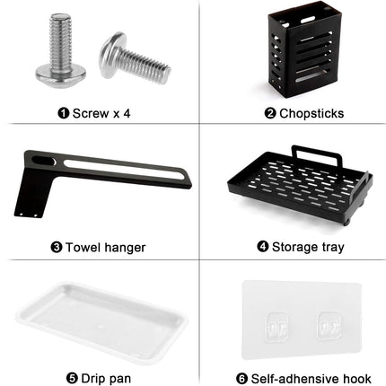 CARLA HOME Kitchen Sink Caddy Organizer with Sponge, Soap & Brush Storage and Rag Rack, Drain Tray & Utensil Holder-1978962257522069511