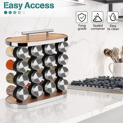 CARLA HOME 20-Jar Spice Rack Organizer Storage for Kitchen Countertop or Cabinet-1978962257857613828