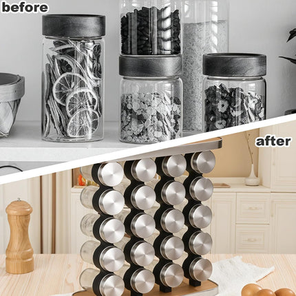 CARLA HOME 20-Jar Spice Rack Organizer Storage for Kitchen Countertop or Cabinet-1978962257857613829