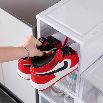 CARLA HOME 3-Tier Stackable Shoe Storage Box Organizer with Clear Door for Closet, Entryway or Cabinet-1978962258197352454