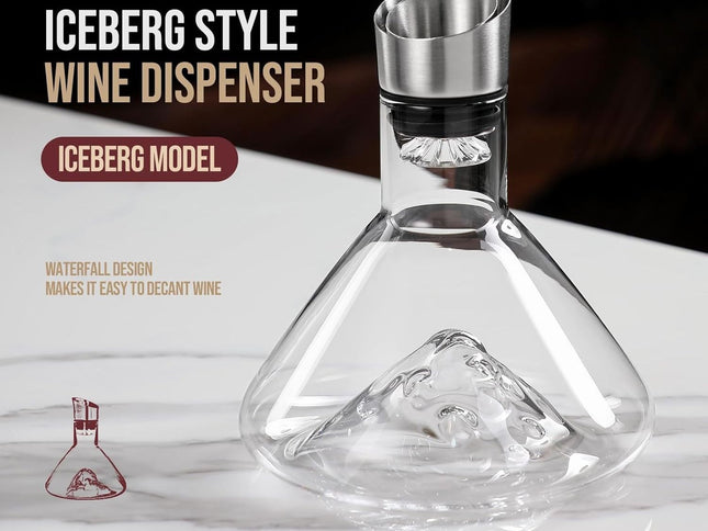 CARLA HOME Iceberg Wine Decanter with Aerator Filter and Lid-1978962258545479682