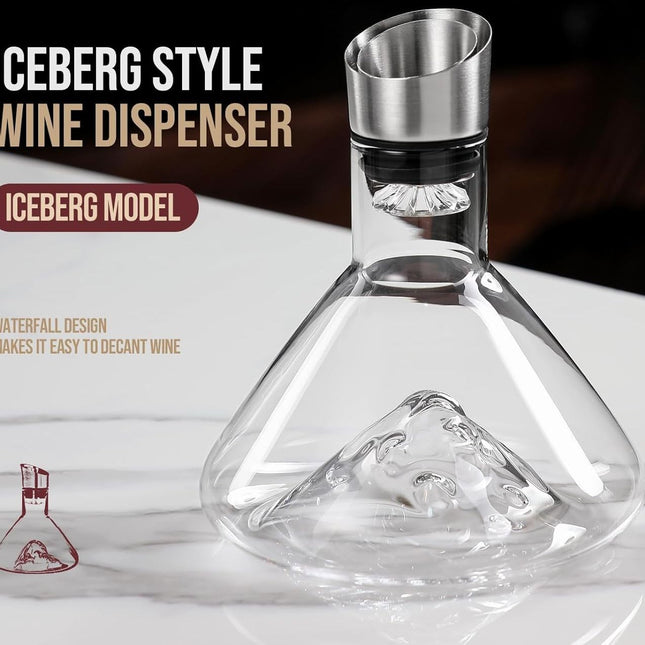 CARLA HOME Iceberg Wine Decanter with Aerator Filter and Lid-1978962258545479682