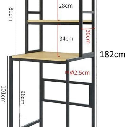 CARLA HOME 3-Tier Over Washing Machine Storage Rack Laundry Shelf Organizer for Bathroom or Toilet (Black)-1978962259434672130