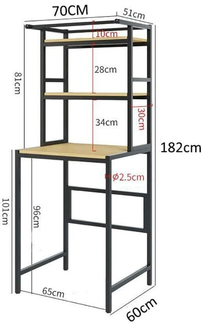 CARLA HOME 3-Tier Over Washing Machine Storage Rack Laundry Shelf Organizer for Bathroom or Toilet (Black)-1978962259434672130