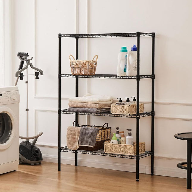 CARLA HOME 4-Tier Adjustable Metal Storage Shelves Wire Rack Organizer for Kitchen, Pantry, Bathroom or Laundry Room (60cm W x 40cm D x 140 cm H)-1978962259929600001