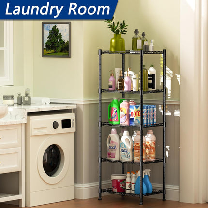 CARLA HOME 4-Tier Adjustable Metal Storage Shelves Wire Rack Organizer for Kitchen, Pantry, Bathroom or Laundry Room (60cm W x 40cm D x 140 cm H)-1978962259929600006