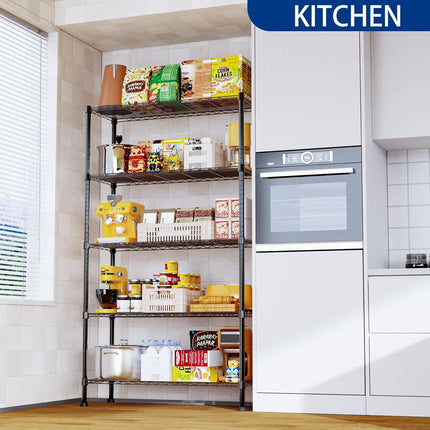 CARLA HOME 5-Tier Adjustable Metal Storage Shelves Wire Rack Organizer for Kitchen, Pantry, Bathroom or Laundry Room (60cm W x 40cm D x 145cm H)-1978962260097372168