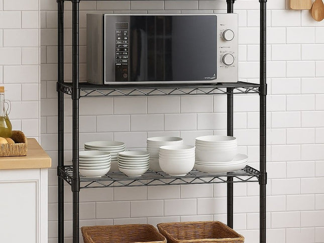 CARLA HOME 5-Tier Adjustable Metal Storage Shelves Wire Rack Organizer for Kitchen, Pantry, Bathroom or Laundry Room (60cm W x 40cm D x 145cm H)-1978962260097372161