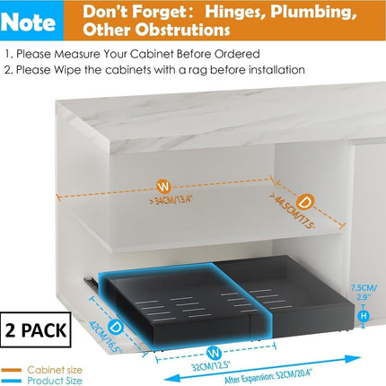 CARLA HOME 2 Pack Pull Out Cabinet Organizer Expandable for Cabinets with Adjustable Slide Out Shelves and Easy Installation (Grey)-1978962260596494337