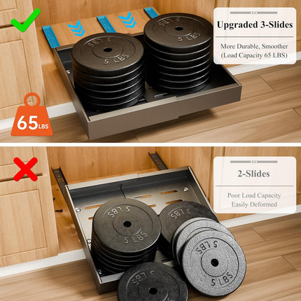 CARLA HOME 2 Pack Pull Out Cabinet Organizer Expandable for Cabinets with Adjustable Slide Out Shelves and Easy Installation (Grey)-1978962260596494341