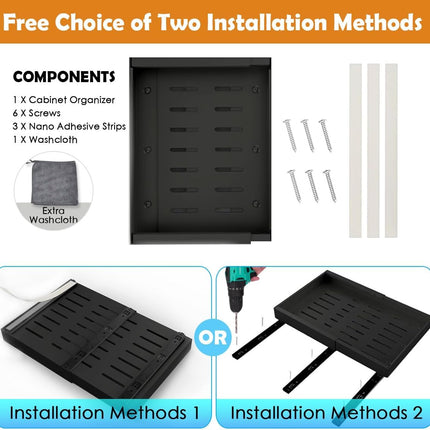 CARLA HOME 2 Pack Pull Out Cabinet Organizer Expandable for Cabinets with Adjustable Slide Out Shelves and Easy Installation (Grey)-1978962260596494343