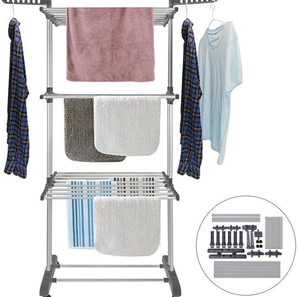 CARLA HOME Folding Clothes Drying Rack with Wheels and Adjustable Side Wings for Laundry Rack and Clothes Storage (Upgraded Model)-1978962261296943111
