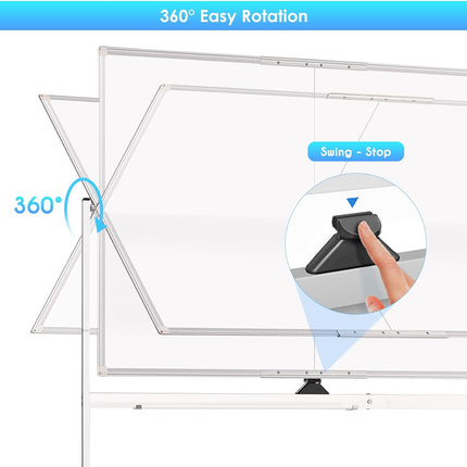 CARLA HOME Double-Sided Magnetic Whiteboard 120x90cm with Wheels, Reversible Design for School, Office & Home-1978962261968031746