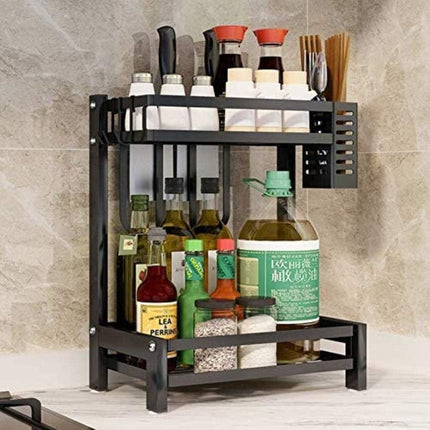 CARLA HOME 2-Tier Kitchen Spice Rack Organizer Storage Shelf for Condiments, Oil Bottles, Utensils, Cutting Board & More-1978962263649947653