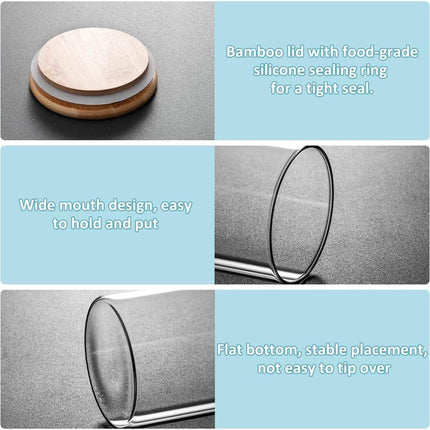 CARLA HOME 12 Pack Glass Storage Jars with Bamboo Lids for Kitchen Pantry, Pasta, Snacks, Cookies, Candy & More-1978962264501391369