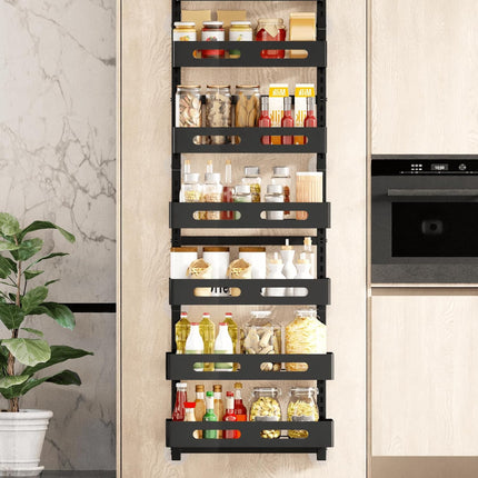 CARLA HOME 6 Tier Over the Door Organizer with Adjustable Metal Pantry Storage Rack and Hanging Baskets for Kitchen and Bathroom-1978962265008902153