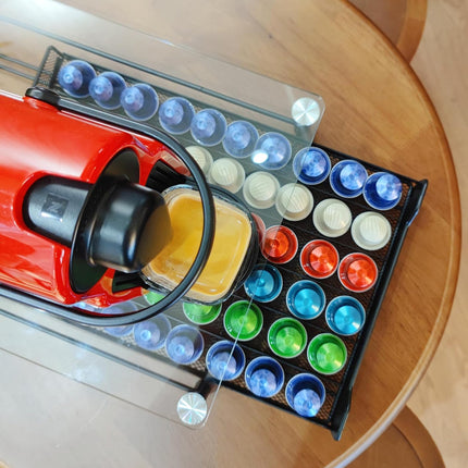 CARLA HOME 60 Coffee Pod Holder Drawer with Tempered Glass Capsule Organizer for Nespresso Pods and Sliding Drawer for Kitchen Countertop-1978962265700962309