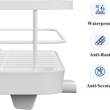 CARLA HOME Dish Drying Rack for Kitchen Counter with Removable Drip Tray, Utensil Holder and Cutlery Organizer-2050057500199358467