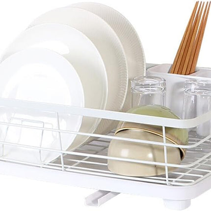 CARLA HOME Dish Drying Rack for Kitchen Counter with Removable Drip Tray, Utensil Holder and Cutlery Organizer-2050057500199358472