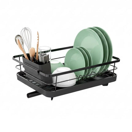 CARLA HOME Dish Drying Rack for Kitchen Counter with Removable Drip Tray, Utensil Holder and Cutlery Organizer-2050057500362936329